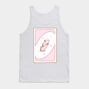 Pink Uno Reverse card with Hearts Tank Top